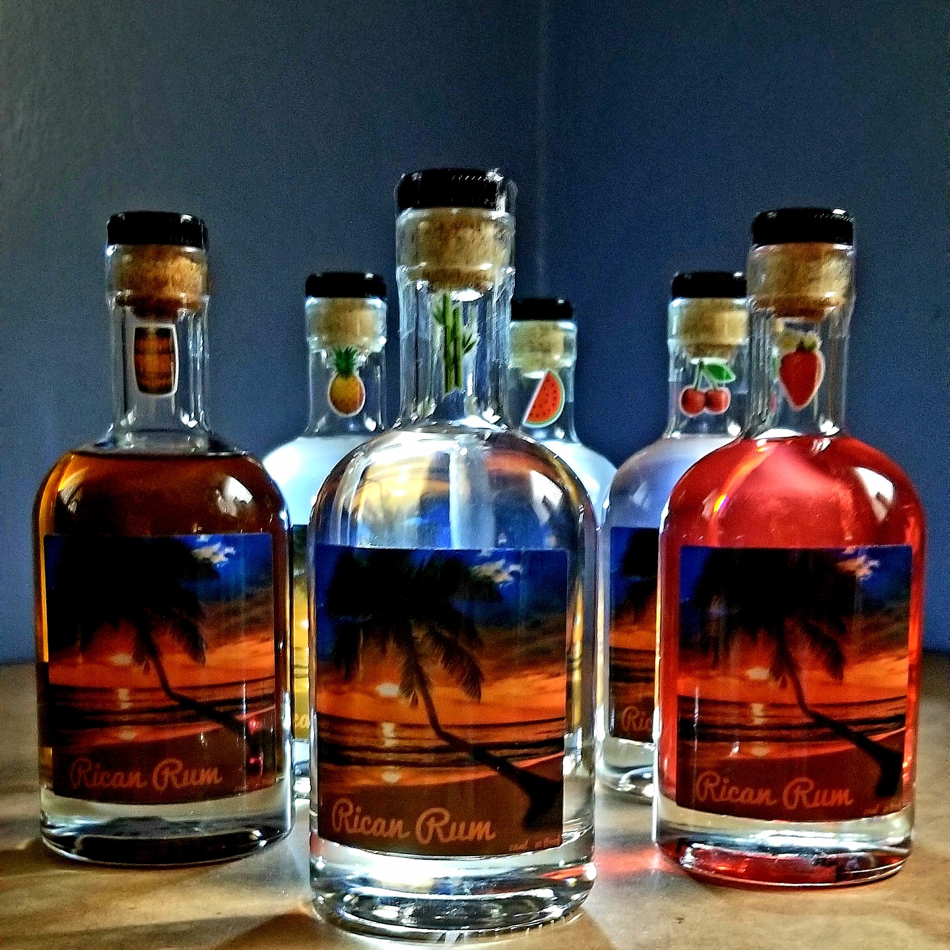 La Destileria's complete rum collection showcasing our four distinct varieties